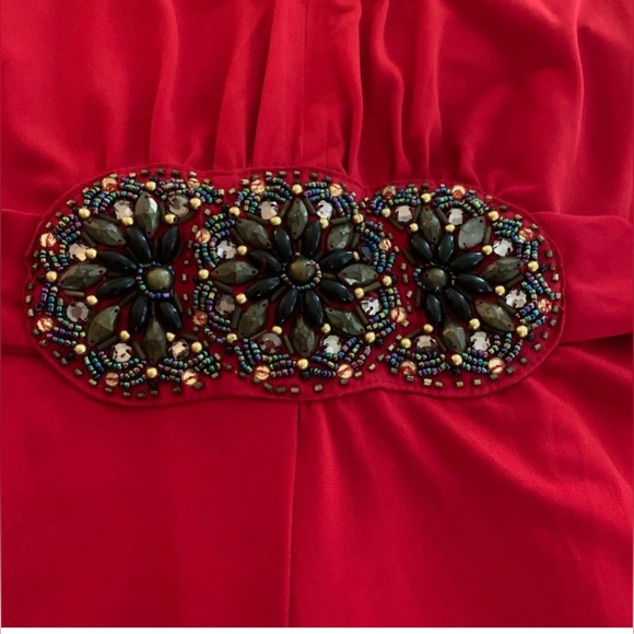 New with tags Beige by ECl Red Bedazzled Jumpsuit Size 8 - Picture 5 of 8